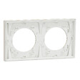 SCHNEIDER - Plaque métal 2 postes effet Laiton support blanc, Odace - vignette