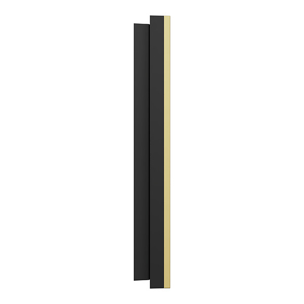 SCHNEIDER - Plaque métal 2 postes effet Laiton support noir, Odace - large