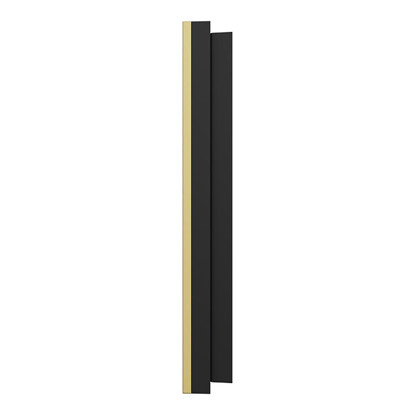 SCHNEIDER - Plaque métal 2 postes effet Laiton support noir, Odace - large