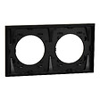 SCHNEIDER - Plaque métal 2 postes effet Laiton support noir, Odace - vignette