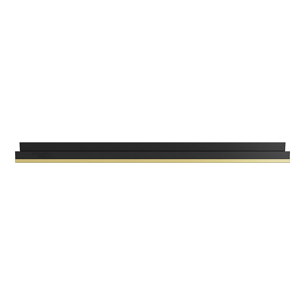SCHNEIDER - Plaque métal 2 postes effet Laiton support noir, Odace - large