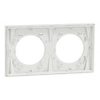 SCHNEIDER - Plaque métal 2 poste effet Céramique Blanc support blanc, Odace - vignette