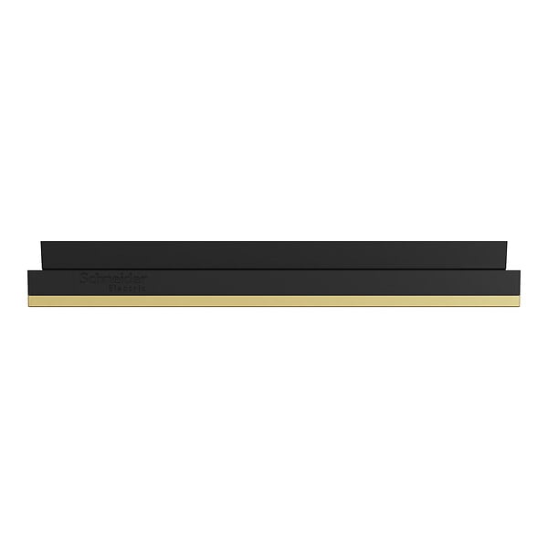 SCHNEIDER - Plaque métal 1 poste effet Laiton support noir, Odace - large