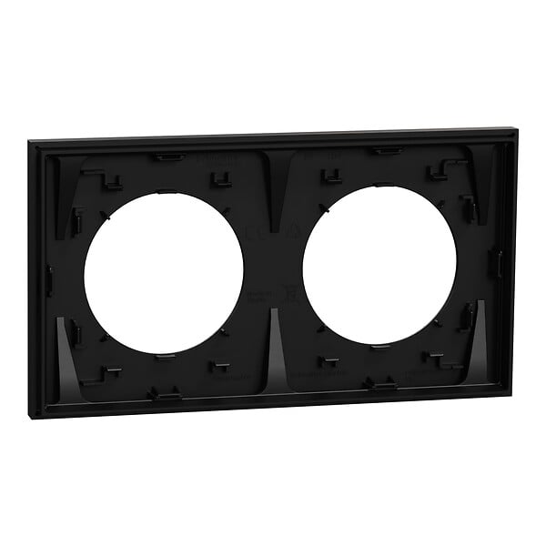 SCHNEIDER - Plaque 2 postes, Noir onyx, Odace - large