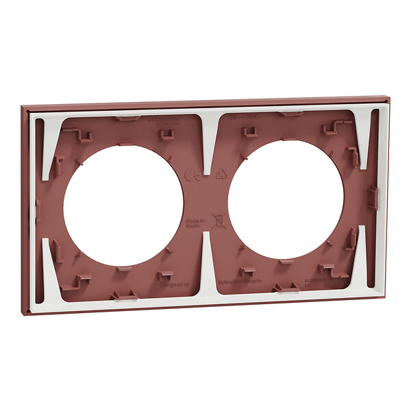 SCHNEIDER - Plaque 2 postes, Rose grenat, Odace - large