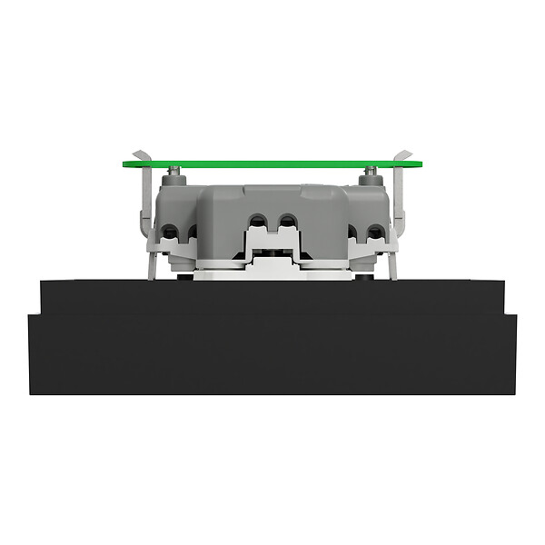SCHNEIDER - Prise 2P+T double fixable sur boîte encastrement simple, griffes, noir, Odace - large