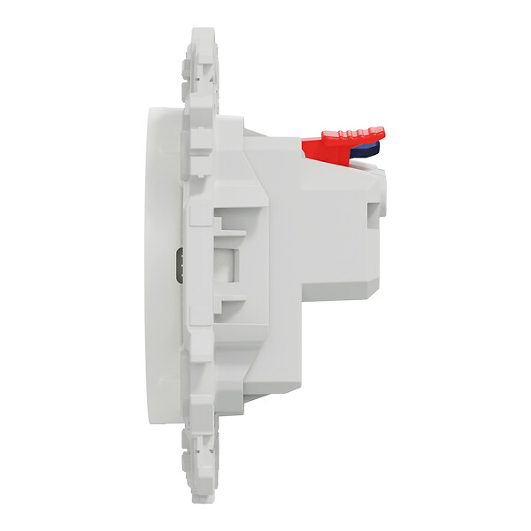 SCHNEIDER - Prise 2P affleurante, bornes automatiques, blanc, Odace - large