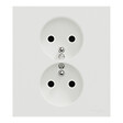SCHNEIDER - Prise 2P+T double fixable sur boîte encastrement simple, griffes, blanc , Odace - vignette