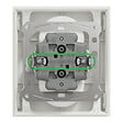 SCHNEIDER - Prise 2P+T double fixable sur boîte encastrement simple, griffes, blanc , Odace - vignette