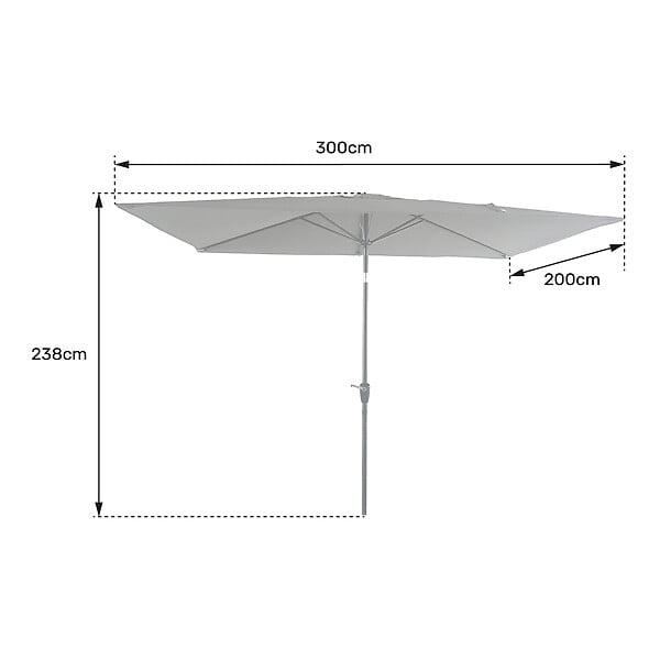 HAPPY GARDEN - Parasol droit HAPUNA rectangulaire 2x3m taupe - large