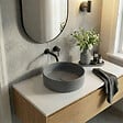 CERAMIA - Ceramia Vasque à poser ronde 36 cm hauteur 12,5 cm sans trop-plein gris mat PixL (CEPX3636GM) - vignette