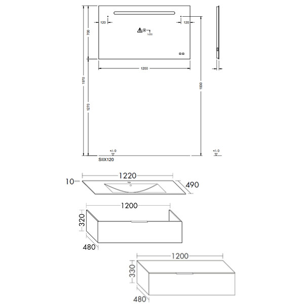 BURGBAD - Meuble salle de bain vasque BURGBAD Olena en décalé blanc brillant 120 cm + miroir - large