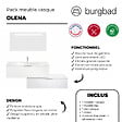 BURGBAD - Meuble vasque 90 cm Olena en décalé blanc brillant + miroir - vignette