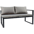 HAPPY GARDEN - Salon de jardin modulable IBIZA en tissu gris 4 places - aluminium anthracite - vignette