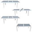 HAPPY GARDEN - Salon de jardin FIRENZE extensible en textilène gris 8 places - aluminium blanc - vignette