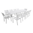 HAPPY GARDEN - Salon de jardin VENEZIA extensible 180/300 en aluminium 10 places - blanc - vignette