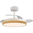 VOLTMAN - Ventilateur de plafond + éclairage + pâles rétractables Ø91 cm - blanc - Voltman - vignette