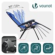 VOUNOT - Chaise longue inclinable en textilene avec porte gobelet et portable bleue Lot de 2 Pcs - vignette