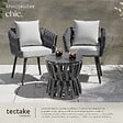TECTAKE - Ensemble salon de jardin 2 places table chaises rope gris anthracite coussins déperlants aluminium verre mobilier extérieur terrasse - vignette
