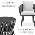 TECTAKE - Ensemble salon de jardin Lugano anthracite table chaise aluminium résine tressée coussins épais mobilier terrasse extérieur design cordé - vignette
