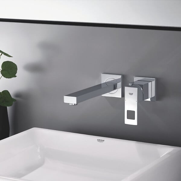 GROHE - Lot de 2 mitigeurs lavabo mural Eurocube M + corps encastré - large