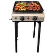 INTEC - Plancha à gaz 4800W modulable 3 Hauteurs 2 Bruleurs Allumage Piezo - Plaque de cuisson Céramique 42x36cm INTEC - vignette