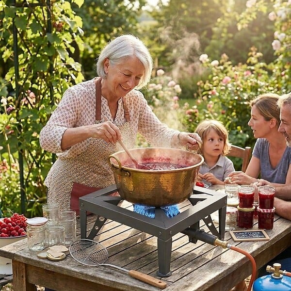 INTEC - Réchaud à gaz 7500W Professionnel Charge 200Kg Tout fonte 4 pieds renforcés - Réchaud Pro Marché Cuisson Confiture, Paella INTEC - large