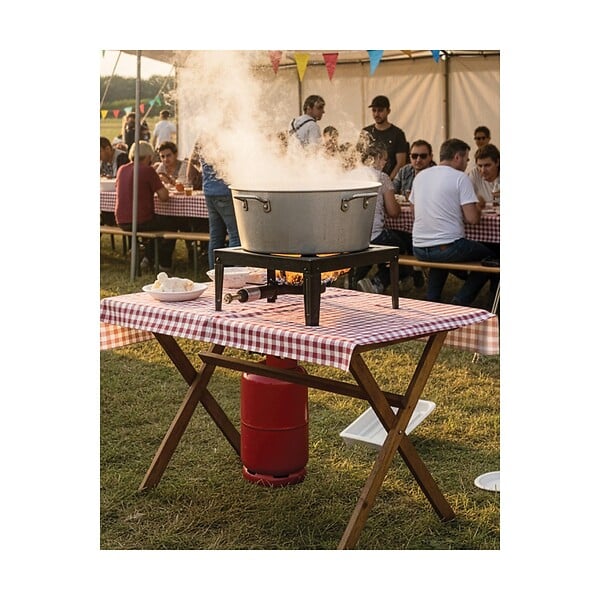 INTEC - Réchaud à gaz 7500W Professionnel Charge 200Kg Tout fonte 4 pieds renforcés - Réchaud Pro Marché Cuisson Confiture, Paella INTEC - large