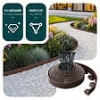 VOUNOT - Bordure de jardin plastique flexible 10m avec piquets Marron - vignette