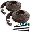VOUNOT - Bordure de jardin plastique flexible 20m avec piquets Marron - vignette