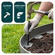 VOUNOT - Bordure de jardin plastique flexible 10m avec piquets gris - vignette