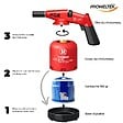 PROWELTEK - Lampe à souder à gaz 1760W Utilisation à 360°- Chalumeau à gaz avec Allumage électronique à batterie - Cartouches gaz 190g - vignette