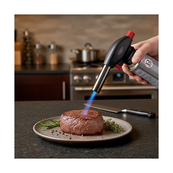 PROWELTEK - Chalumeau à gaz 180W - 360°C + Cartouche gaz butane 250g - Chalumeau de cuisine Allumage auto piezo flamme réglable PROWELTEK - large