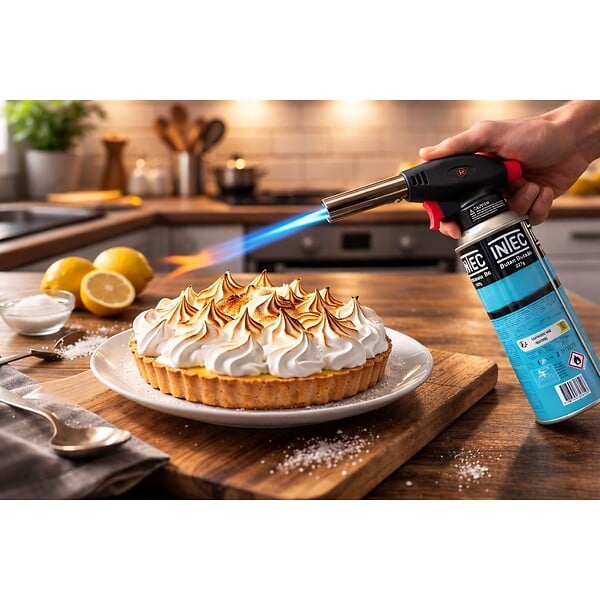 PROWELTEK - Chalumeau à gaz 180W - 360°C + Cartouche gaz butane 250g - Chalumeau de cuisine Allumage auto piezo flamme réglable PROWELTEK - large