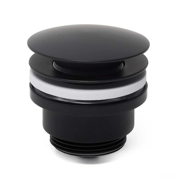 SWISS AQUA TECHNOLOGIES - Bonde clic-clac 5/4 avec trop-plein noir mat pour lavabo et vasque (VF785BL) - large