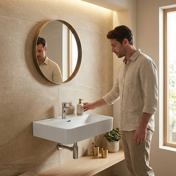 IDEAL STANDARD - Ideal Standard Strada II Lavabo 600x430 mm blanc, 1 trou de robinet, couvercle de vidage en porcelaine inclus, non meulé (T300001) - large