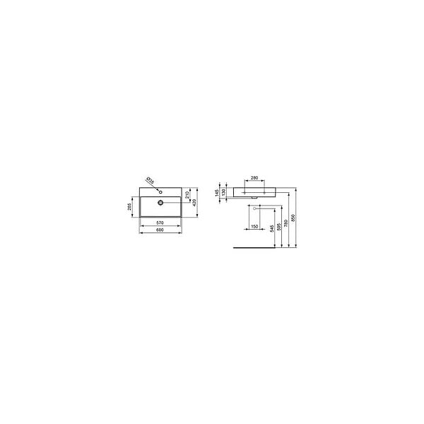 IDEAL STANDARD - Ideal Standard Lavabo 60 x 42 cm blanc en céramique à poser ou suspendu Ideal Standard Strada (K077801) - large