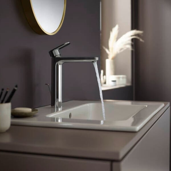 HANSGROHE - Mitigeur lavabo Vernis Blend 190 avec tirette et vidage synthétique Chromé + nettoyant Briochin - large