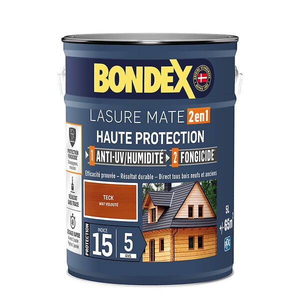 BONDEX - Lasure 2en1 Teck satiné - 5L - large