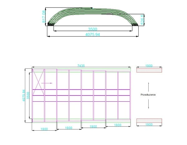 ALTANKA - Abri de piscine Horizon - 7.43x3.5 m - polycarbonate alvéolaire 8 mm - pour piscine BAS7308 - ECO308 - large