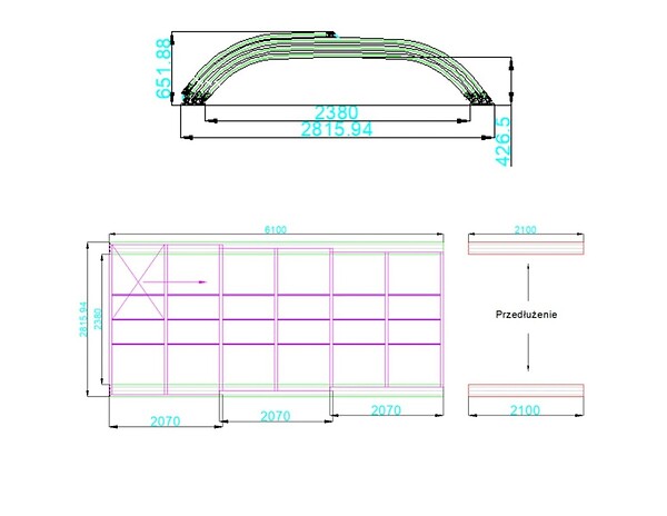 ALTANKA - Abri de piscine Horizon - 6.1x2.38 m - polycarbonate alvéolaire 8 mm - pour piscine BAS7306 - ECO306 - large