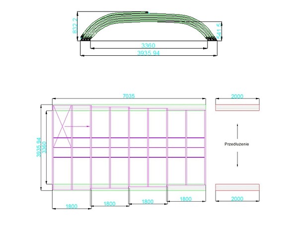 ALTANKA - Abri de piscine Horizon - 7.03x3.36 m - polycarbonate alvéolaire 8 mm - pour piscine BAS7307 - ECO307 - large