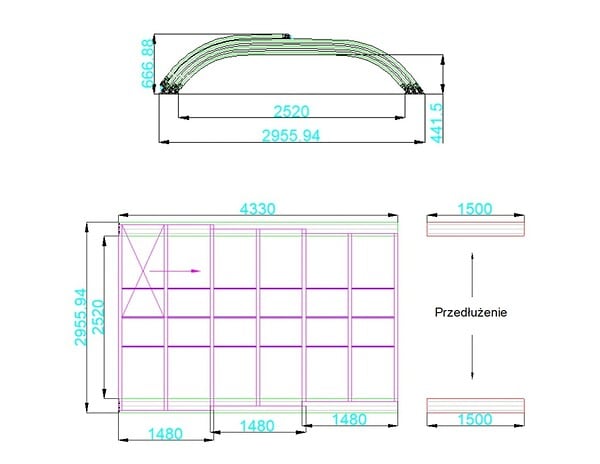 ALTANKA - Abri de piscine Horizon - 4.33x2.52 m - polycarbonate alvéolaire 8 mm - pour piscine BAS7302. BAS7303 - ECO302 - large