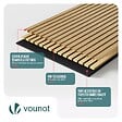 VOUNOT - Lot de 4 panneaux acoustiques muraux Tasseaux en bois MDF avec feutre noir 120x60x2.1cm chene clair - vignette