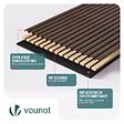 VOUNOT - Lot de 2 panneaux acoustiques muraux Tasseaux en bois MDF avec feutre noir 120x60x2.1cm chene foncé - vignette
