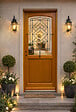 GD MENUISERIES - Porte d'entrée Bois Vitrage Transparent, ELIOTH H215 x L90 cm Côte Tableau p.Droit (Poignée, Barillet ref N158RPL -IN158RCI) - vignette