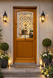 GD MENUISERIES - Porte d'entrée Bois Vitrage Transparent, ELIOTH H215 x L90 cm Côte Tableau p.Gauche (Poignée, Barillet ref N158RPL -IN158RCI) - vignette