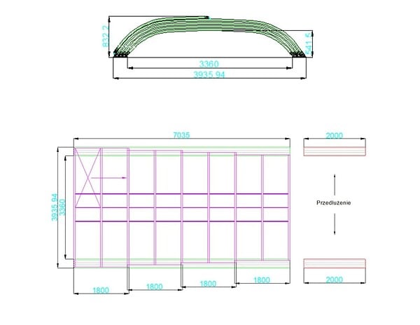 ALTANKA - Abri de piscine Horizon - 7.03x3.36 m - polycarbonate massif 3 mm - pour piscine BAS7307 - ECO337 - large