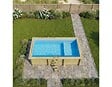 ALTANKA - Piscine hors sol en bois AQUA 6.1 x 2.85 - H.1.31 m avec plage, bleu pâle, fixations à sceller - BAS7307OSPI+PLA307 - vignette