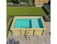 ALTANKA - Piscine hors sol en bois AQUA 4.65 x 2.85 - H.1.24 m avec plage, sable, cadre en métal - sans dalle - BAS7306OSPU3+PLA306 - vignette